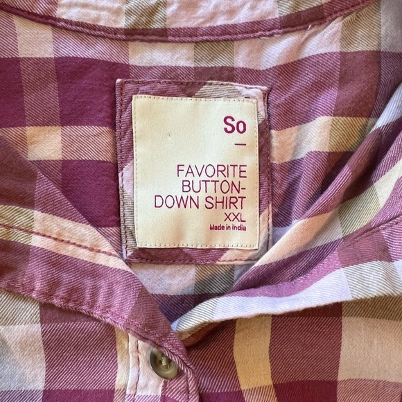 So Favourite Button-Down Shirt, Multi Purple Tones & Beige & Cream Plaid - Picture 2 of 10